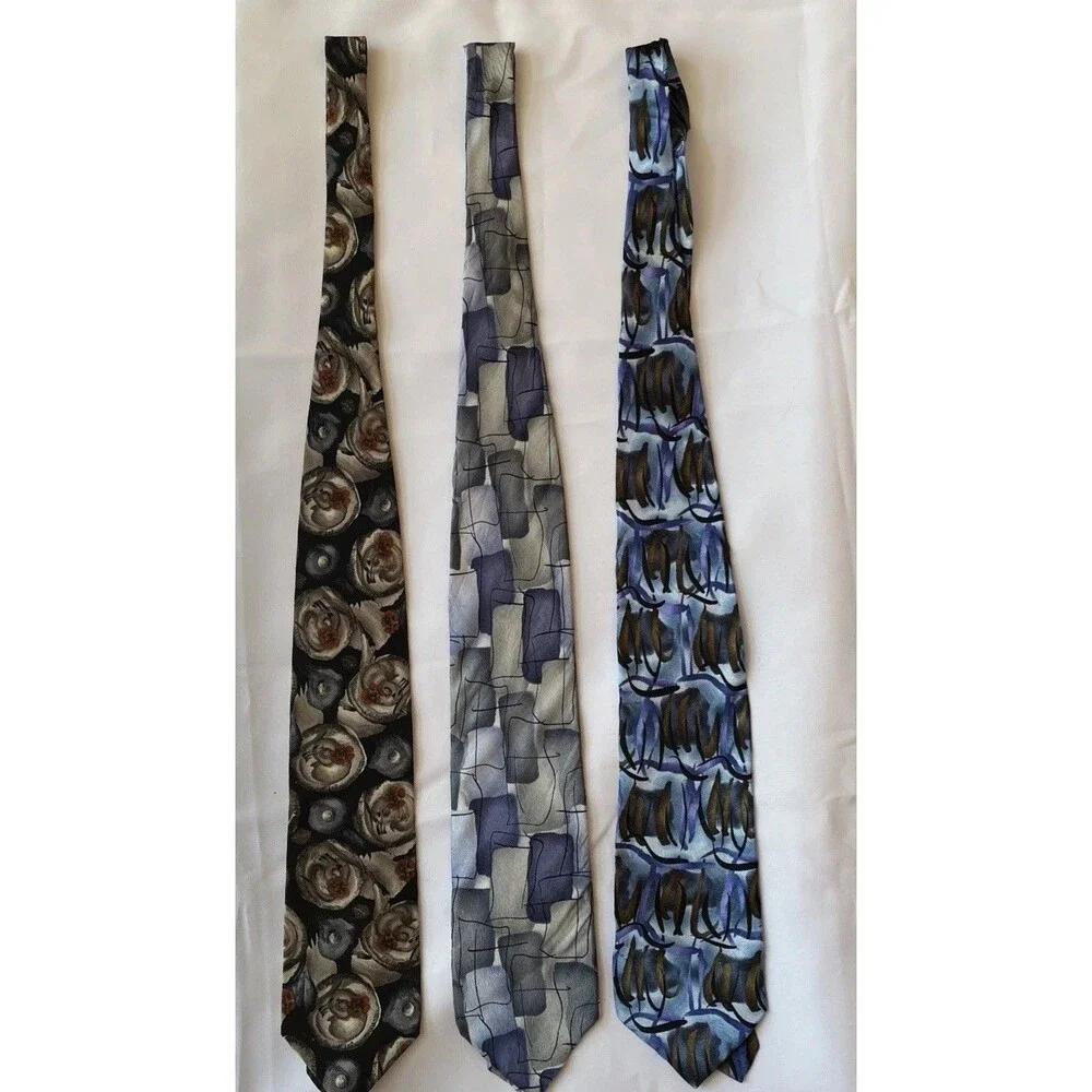 J Garcia Silk Ties Lot of 3 Abstract Patterns